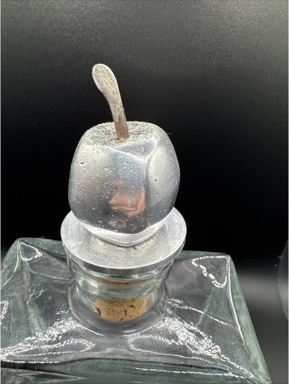 1980’s Glass Decanter Apple stopper